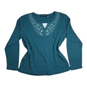 vintage green festive faux double layer long sleeve